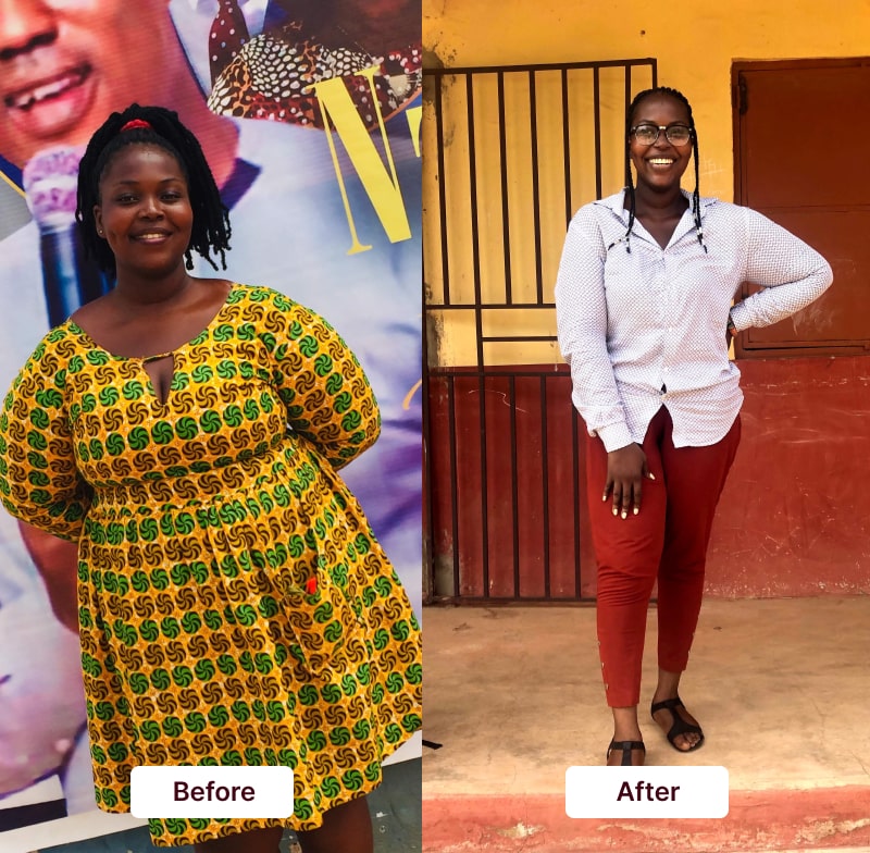 Sandra, before and after