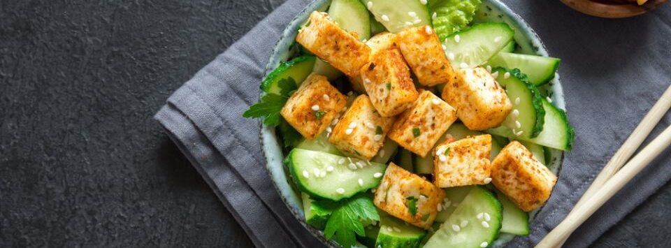 Fried Tofu with Cucumber