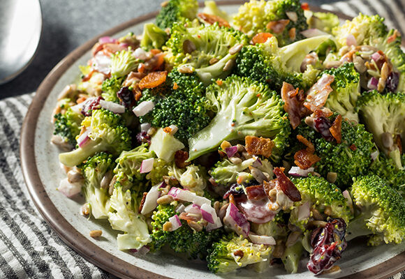 Keto Broccoli Salad for lunch at work