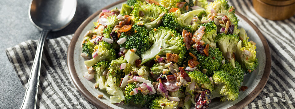 Keto Broccoli Salad for lunch at work