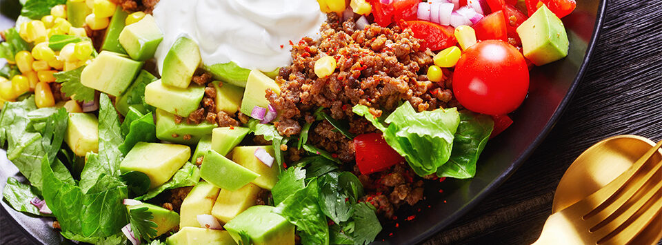 keto taco salad for lunch at work