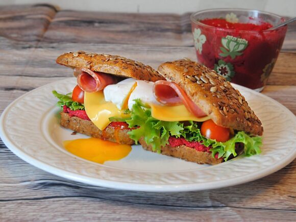 Keto sandwich low-carb breakfast option.