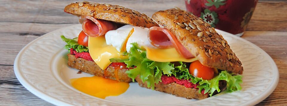 Keto sandwich low-carb breakfast option.