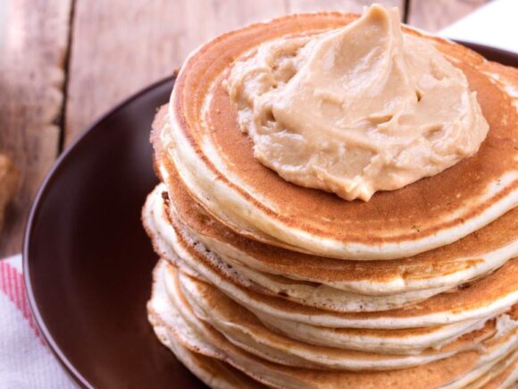Almond Flour Pancakes with Peanut Butter.