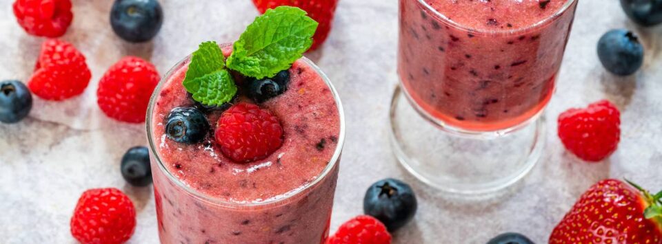 Berry Peanut Butter Smoothie.