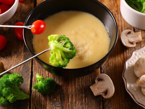 Cheese and Vegetable Fondue.