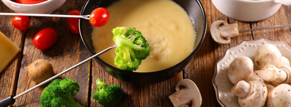 Cheese and Vegetable Fondue.