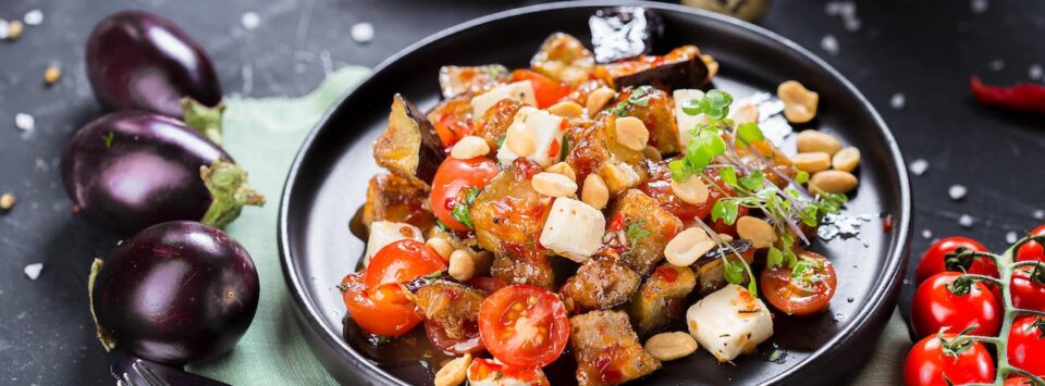 Eggplant Stew With Tofu and Peanuts.