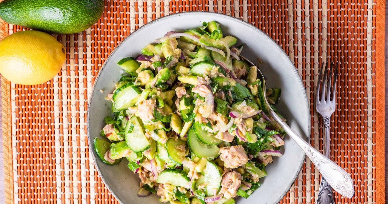 Tuna, Avocado, and Cucumber Salad Recipe
