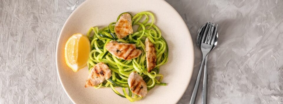 Zucchini Noodles With Chicken.